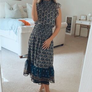 Aqua Floral Blue Dress